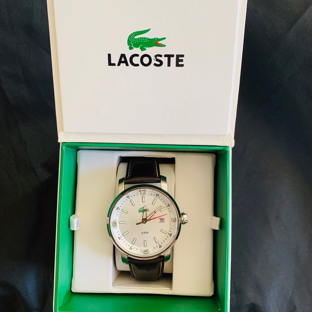 Lacoste Chronograph Brown Leather Strap Watch